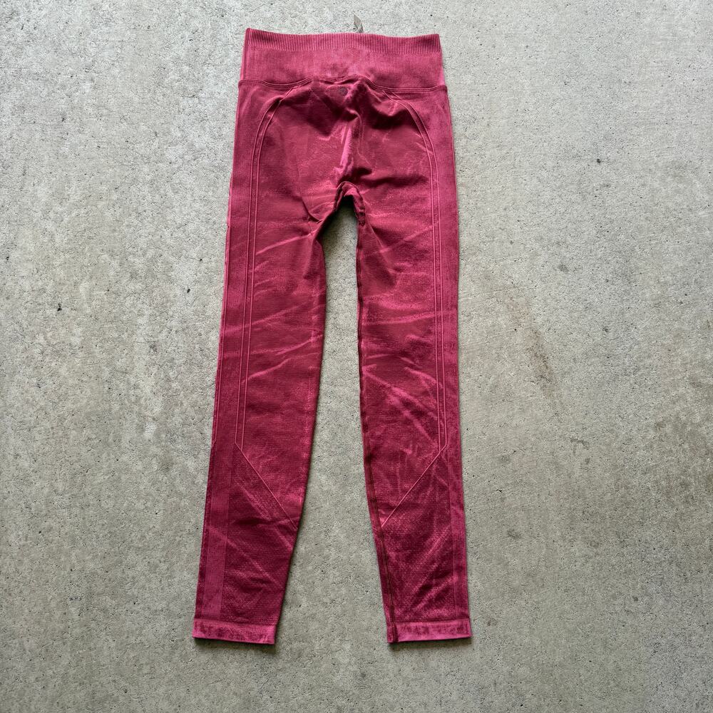 Women's Lululemon Athletica Ebb to Street Tight Stone Wash Red Pink Leggings 4